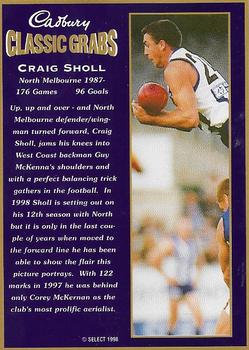 1998 Cadbury Classic Grabs #18 Craig Sholl Back